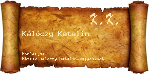 Kálóczy Katalin névjegykártya