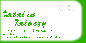 katalin kaloczy business card